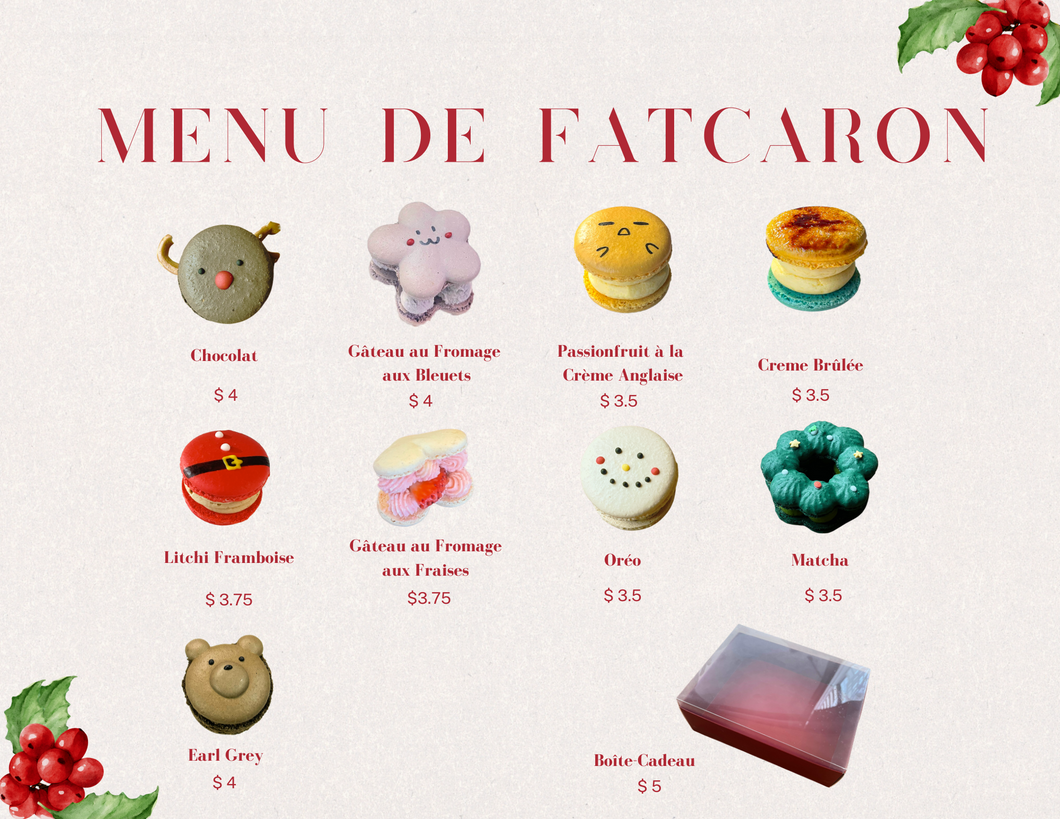 Holiday Fatcaron Menu